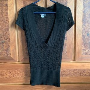 Black Knit Sweatshirt